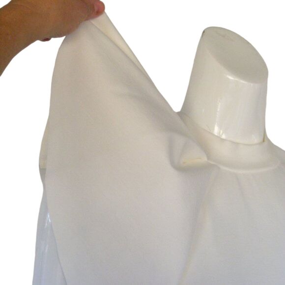 new LULUS Au Revoir Bodycon Dress, S, Asym Ruffle shoulder, Ivory - Picture 7 of 14